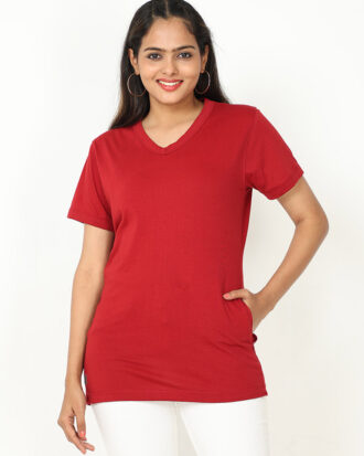 WOMENS V NECK 180 GSM ZIPPER